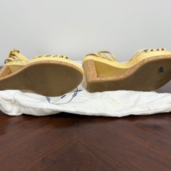 PRADA Platform Cork Cut Out Wedge Strappy Sandals - Picture 2 of 4